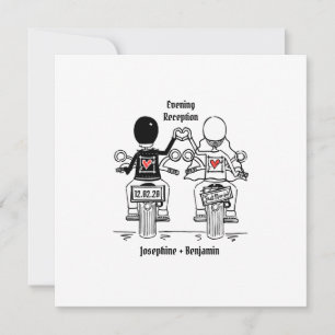 Invitación a la boda nocturna de motociclismo