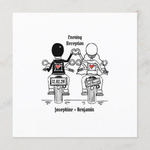 Invitación a la boda nocturna de motociclismo