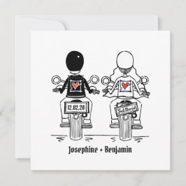Invitación a la boda nocturna de motociclismo pers