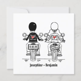 Invitación a la boda nocturna de motociclismo pers