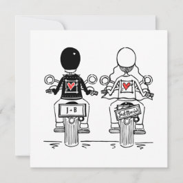 Invitación a la boda nocturna de motociclismo pers