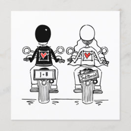 Invitación a la boda nocturna de motociclismo pers