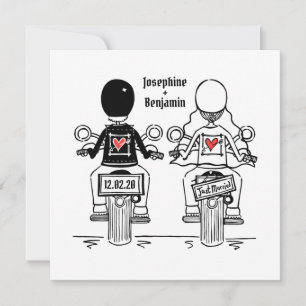 Invitación a la boda nocturna de motociclismo pers
