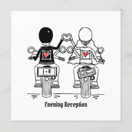 Invitación a la boda nocturna de motociclismo pers