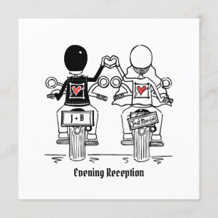 Invitación a la boda nocturna de motociclismo pers