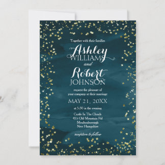 Invitación a la boda nocturna estrellada