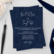 Invitación a la boda nocturna estrellada