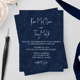 Invitación a la boda nocturna estrellada