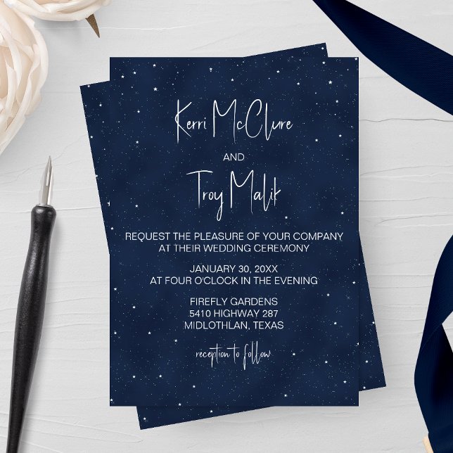 Invitación a la boda nocturna estrellada (Subido por el creador)