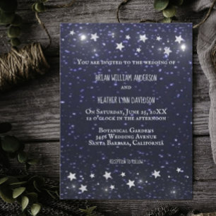 Invitación a la boda nocturna estrellada