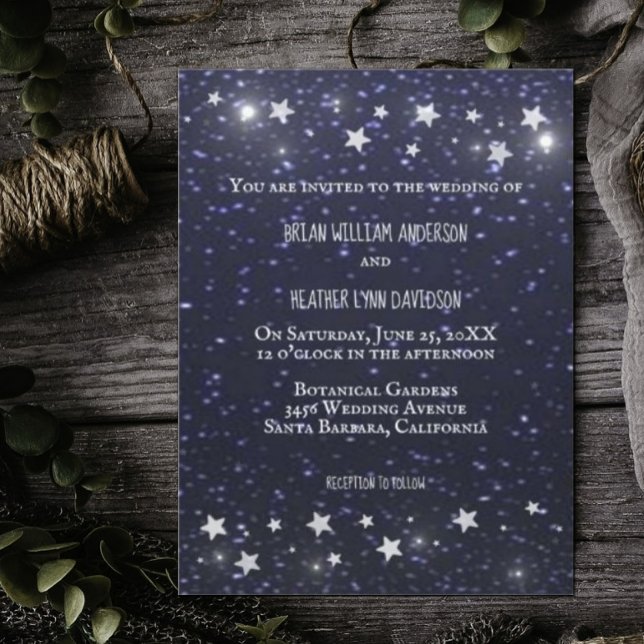 Invitación a la boda nocturna estrellada (Starry Night Wedding Invitation)