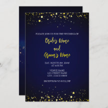 Invitación a la boda nocturna mágica estrellada