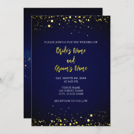 Invitación a la boda nocturna mágica estrellada
