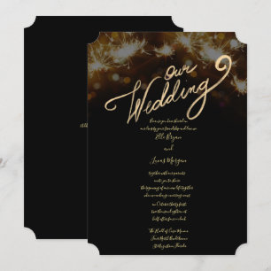 Invitación a la boda nocturna Sparkler