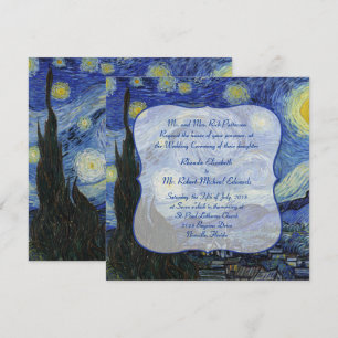 Invitación a la boda nocturna Starry de Van Gough