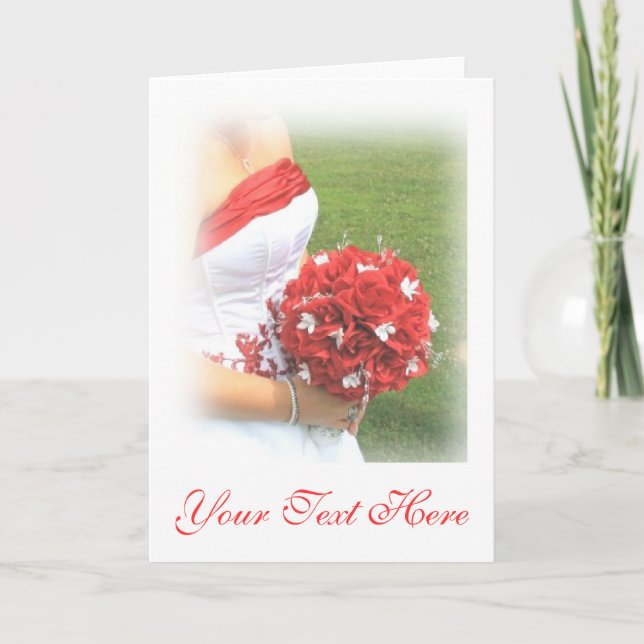 Invitación a la boda - Novia con Bouquet (Anverso)