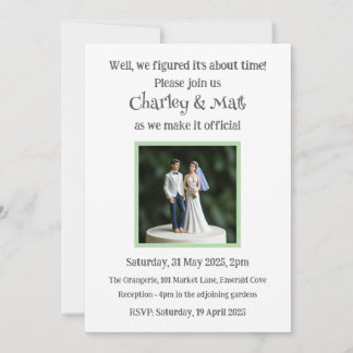 Invitación a la boda Novia Groom Take Topper Quirk