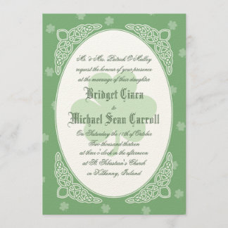 Invitación a la boda nudista celta - Verde