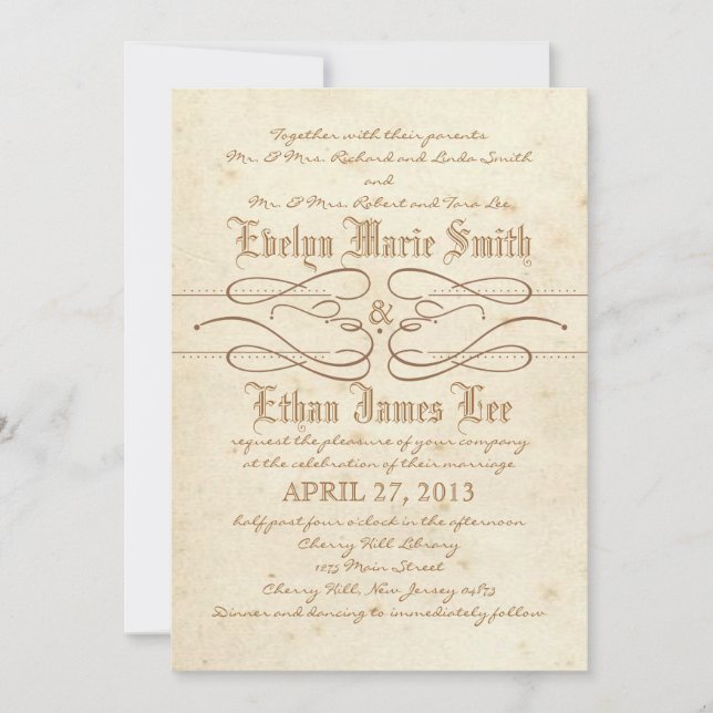 Invitación a la boda nudista de Storybook (Anverso)