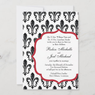 Invitación a la boda Nueva Orleans Rojo