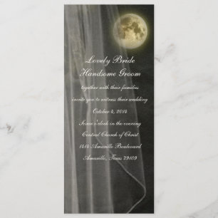 Invitación a la boda nupcial con velo negro de lun