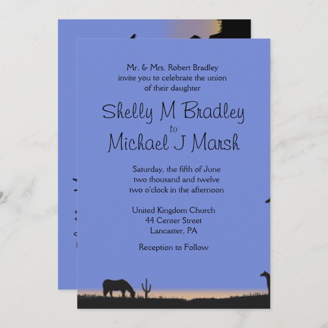 Invitación a la boda occidental (Anverso / Reverso)