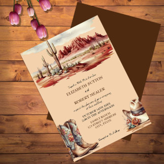 Invitación a la boda occidental acuarela