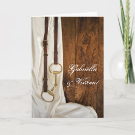 Invitación a la boda occidental de bovino satinado