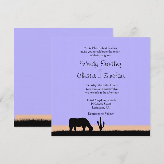 Invitación a la boda occidental de Crepúsculo (Anverso / Reverso)