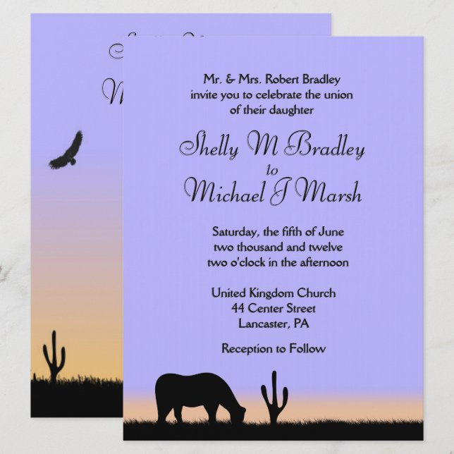 Invitación a la boda occidental de Crepúsculo (Anverso / Reverso)