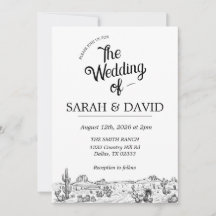 Invitación a la boda occidental de la época