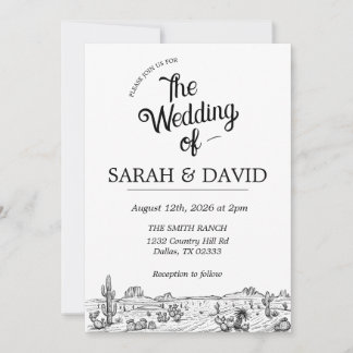 Invitación a la boda occidental de la época