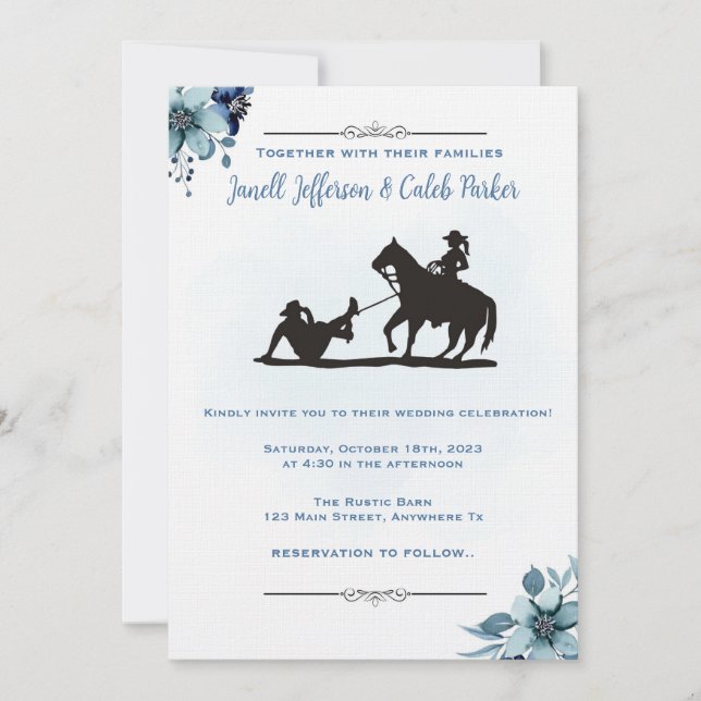 Invitación a la boda occidental Divertida tarjeta  (Anverso)