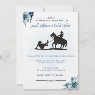 Invitación a la boda occidental Divertida tarjeta 