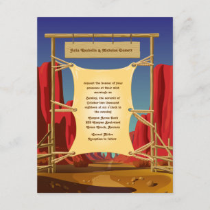 Invitación a la boda occidental silvestre de 4,25"