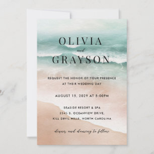 Invitación a la boda oceánica acuarela