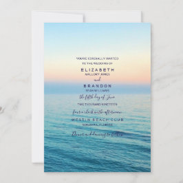 Invitación a la boda oceánica de Sunset Skies Beac