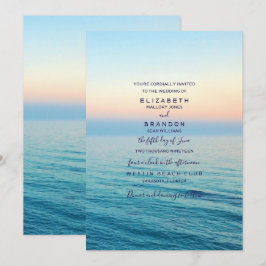 Invitación a la boda oceánica de Sunset Skies Beac