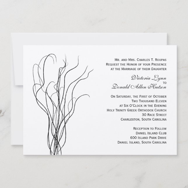 Invitación a la boda ondulada (Anverso)