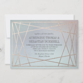 Invitación a la boda opalina Pastel Champagne Gold