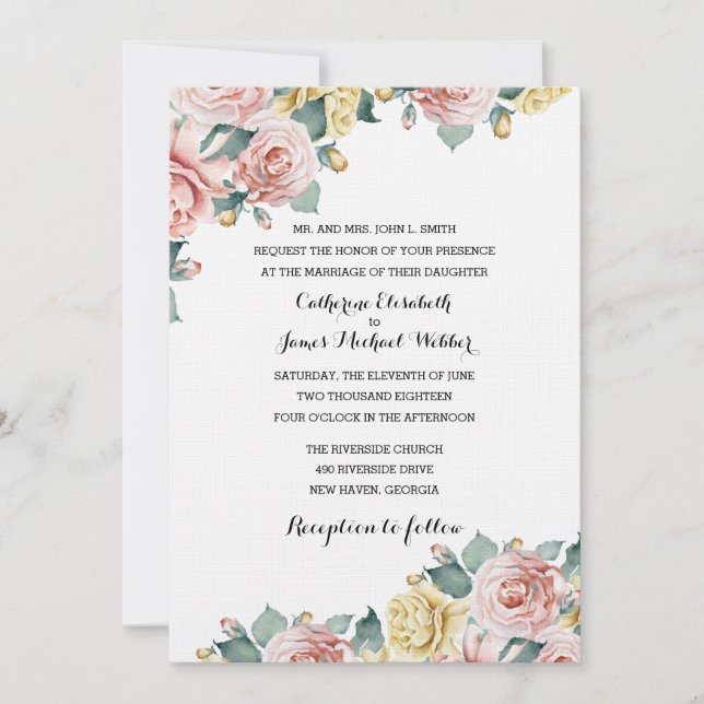 Invitación a la boda organizada por los padres de  (Anverso)