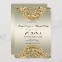 Invitación a la Boda Ornada de Oro