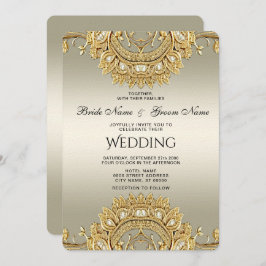 Invitación a la Boda Ornada de Oro