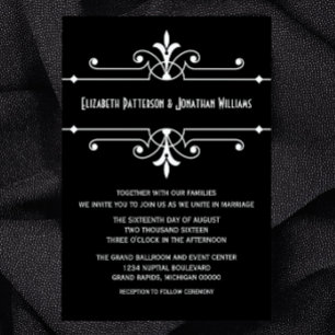 Invitación a la boda ornamental de Ebony Fancy