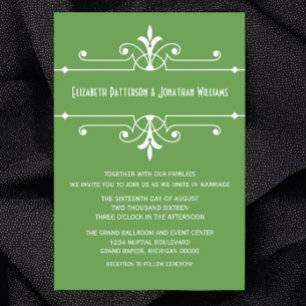 Invitación a la boda ornamental verde