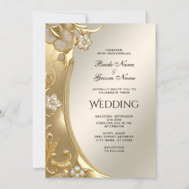 Invitación a la Boda Ornate de Oro