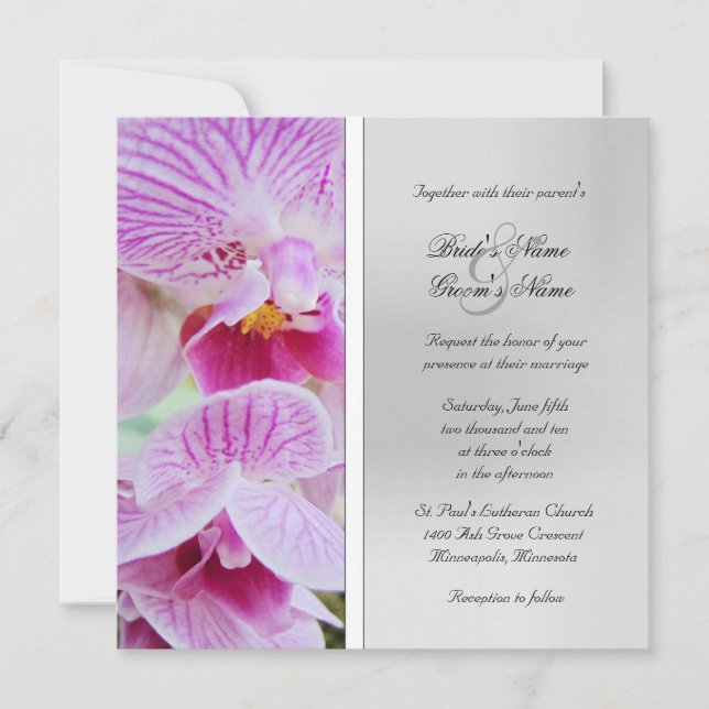 Invitación a la boda orquídea (Anverso)