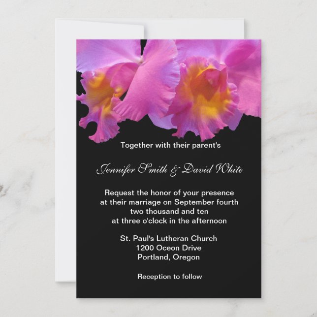 Invitación a la boda orquídea (Anverso)