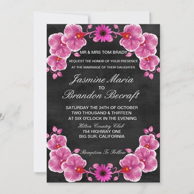 Invitación a la boda orquídea (Anverso)
