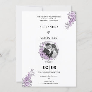 Invitación a la boda orquídea acuarela